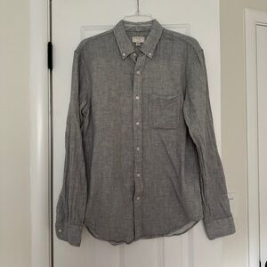 CLUB MONACO Men's Gray Button-Down Shirt 100% Cotton Size M Slim Fit